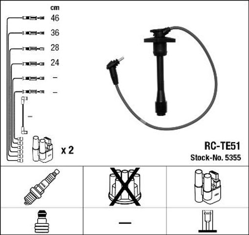 Комплект проводов зажигания, toyota corolla, 97-00 5355