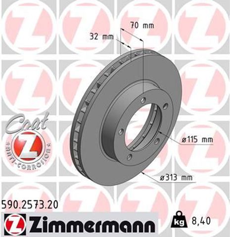 Гальмо дискове переднє 590257320 ZIMMERMANN