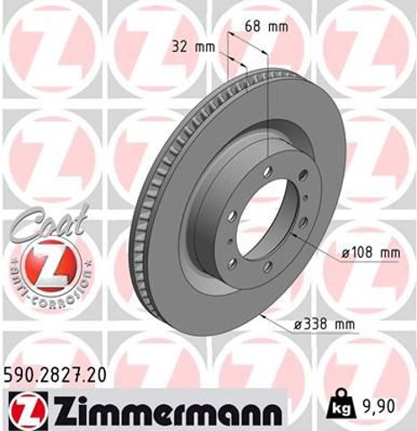 Диск гальмівний передній 590282720 ZIMMERMANN