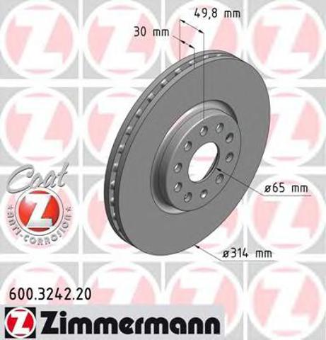 Гальмо дискове переднє 600324220 ZIMMERMANN