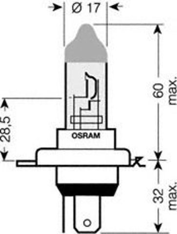 Лампа галогенная osram ultra life h4 12v 60/55w (2 шт.) 64193ULT-02B