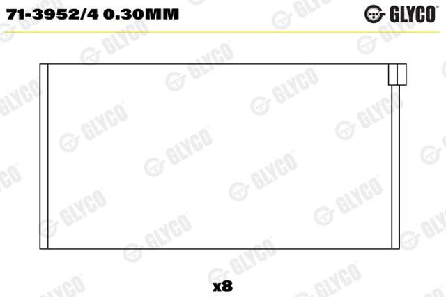 Вкладиші колінвала, шатунні, комплект, 1-й ремонт (+0,25) 7139524030MM GLYCO