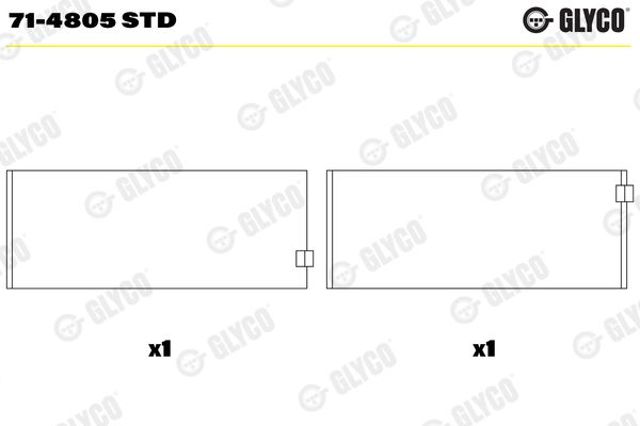Шатунні вклалиші колінвала STD 714805STD GLYCO