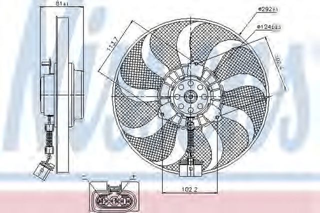 Вентилятор, система охолодження двигуна 85715