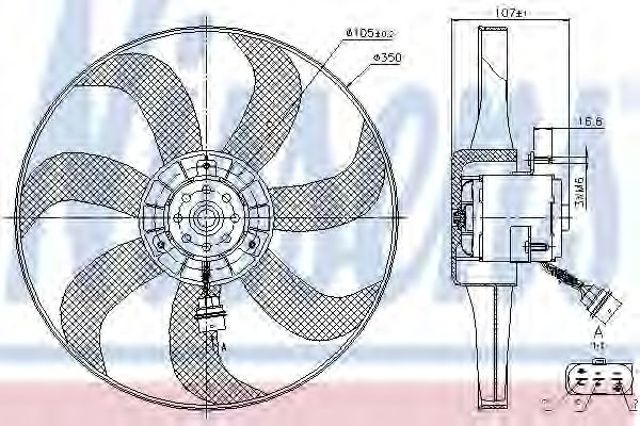 Вентилятор, система охолодження двигуна 85725