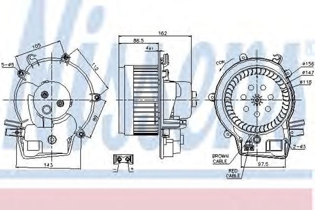 Двигун вентилятора пічки (обігрівача салону) для mercedes c-class (w203) (9400784) с 00-07 г.в. 87111