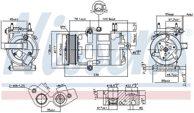 Компресор кондиціонера 890217 NISSENS