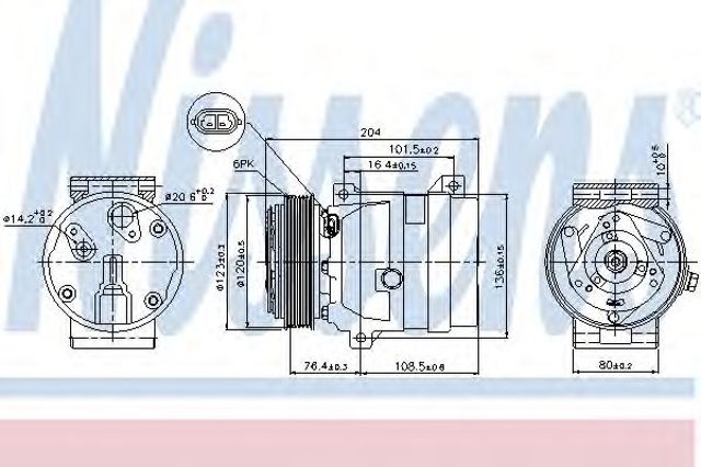 Компресор кондиціонера 89063 NISSENS