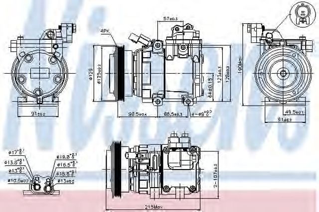 Компресор кондиціонера 89082 NISSENS