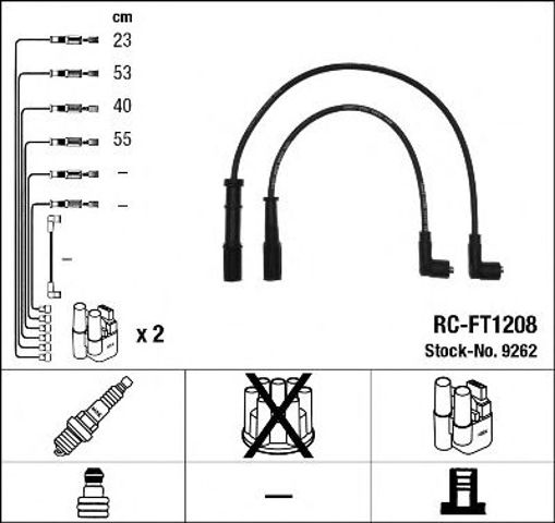 9262 комплект ізольованих проводів для свічок запалення rc-ft1208 9262