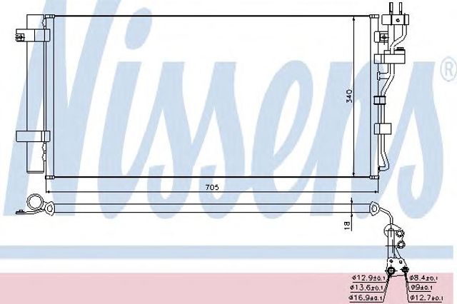 Радіатор охолодження кондиціонера 940260 NISSENS