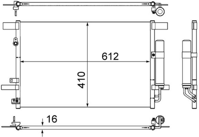 Радіатор системи охолодження кондиціонера AC557000S MAHLE