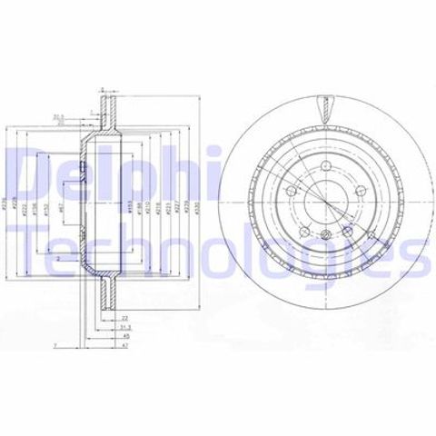 Диск заднього гальма BG4030 DELPHI