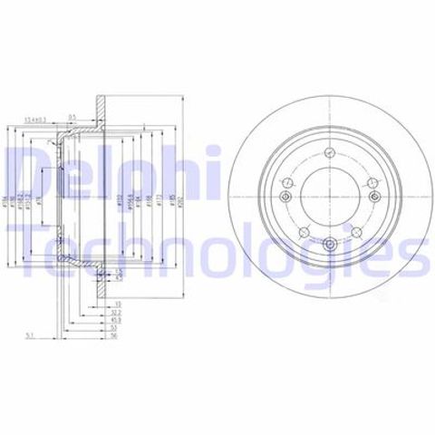 Диск гальмівний передній BG4082C DELPHI