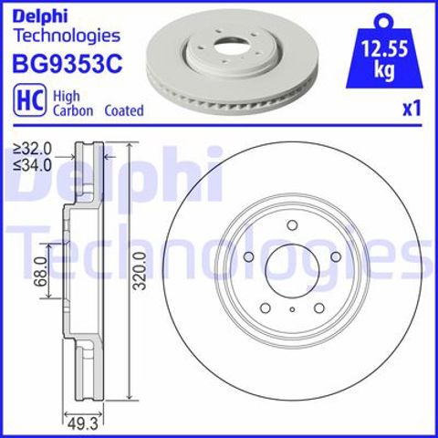 Bosch infiniti диск гальмівний передн, (320mm) ex/fx/g/m 07- BG9353C