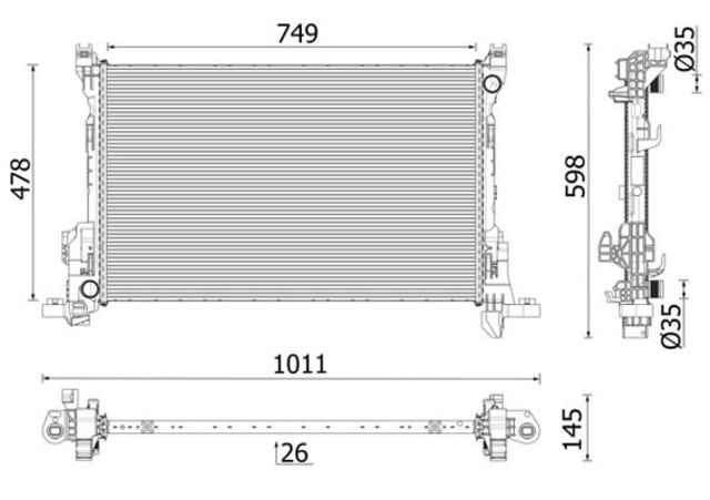 Радіатор основний CR2637000P MAHLE