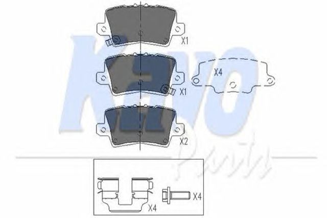 Колодки гальмові задні, дискові KBP2014 KAVO PARTS