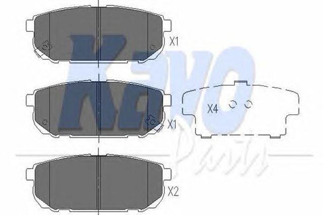 Колодки гальмівні задні, дискові KBP4015 KAVO PARTS