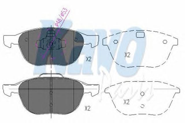 Передні гальмівні колодки KBP4513 KAVO PARTS