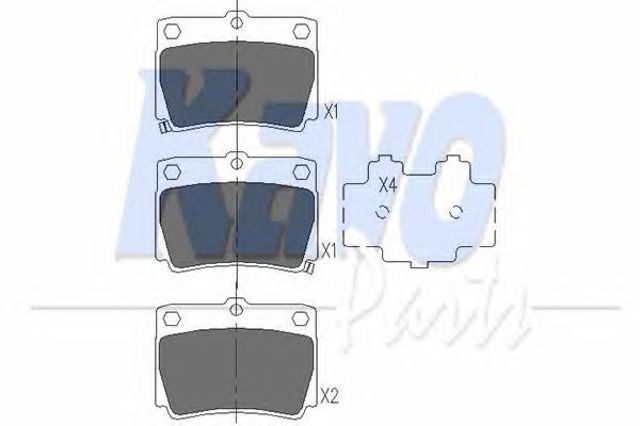 Задні дискові колодки KBP5512 KAVO PARTS