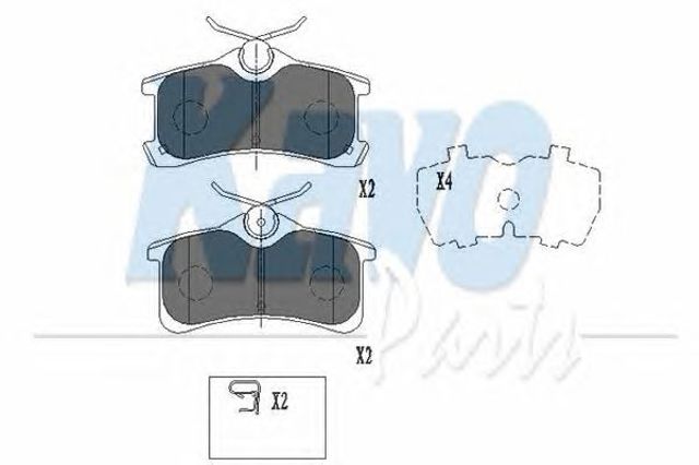 Колодки на гальмо задній дисковий KBP9017 KAVO PARTS