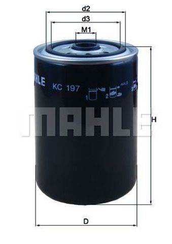 Фільтр паливний KC197 MAHLE
