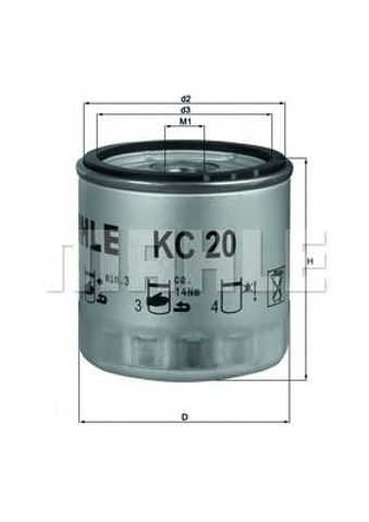 Фільтр паливний deutz/fahr/khd wk712/3(mann) KC 20