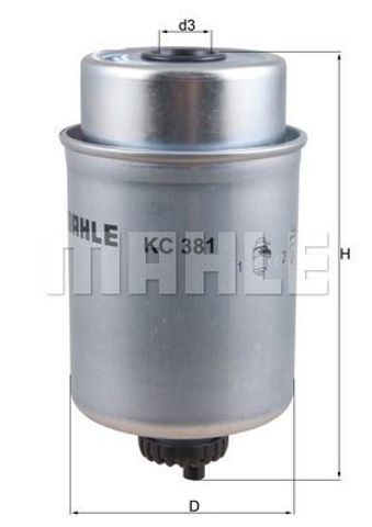 Фільтр паливний KC381 MAHLE