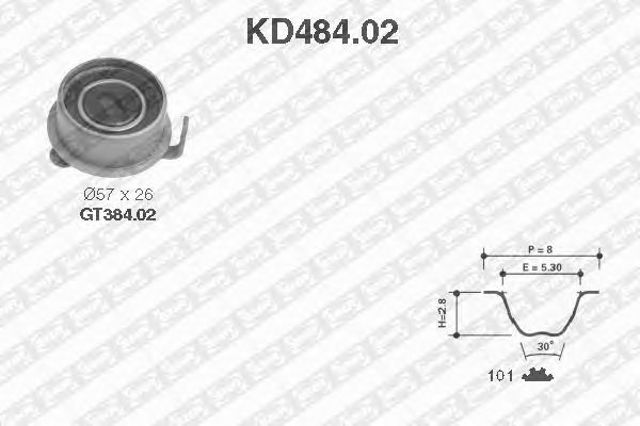 Ремонтний комплект для заміни паса  газорозподільчого механізму KD484.02