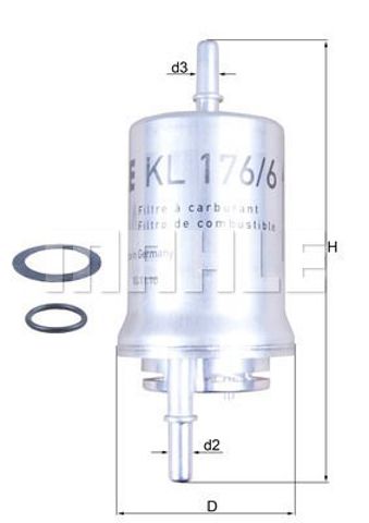 Фільтр палива KL1766D MAHLE