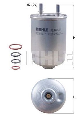 Фільтр тонкого очищення палива KL4855D MAHLE