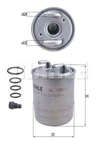 Фільтр паливний sprinter om642/651 09- (h-118mm) KL 490/1D