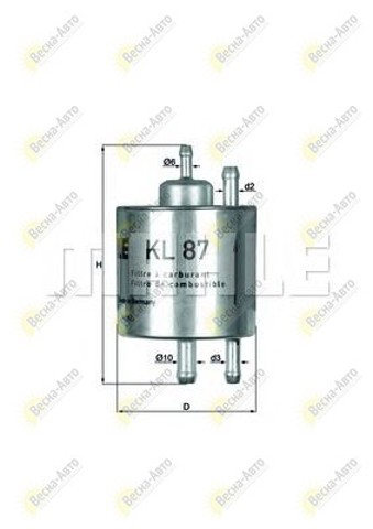 Фільтр паливний mb a-klasse w168, 1.4-2.1, 97-05 KL 87