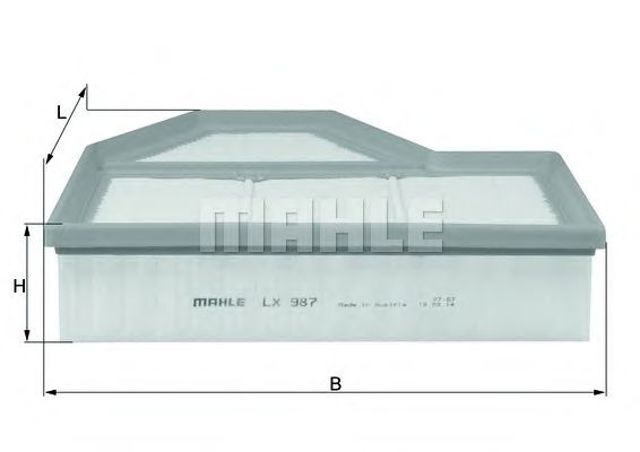Фільтр повітряний bmw m5 5.0 04-10, ліва сторона (вир-во knecht-mahle) LX987