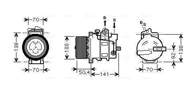 Компресор кондиціонера mercedes-benz gl,ml-series (2005) (вир-во ava) MSAK431