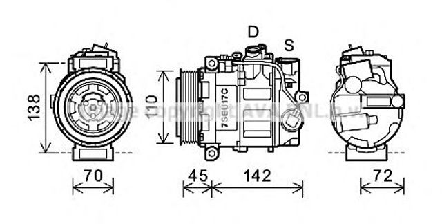Ремкомплект муфти компресора кондиціонера MSAK615