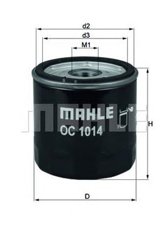 Фільтр масляний OC1014 MAHLE