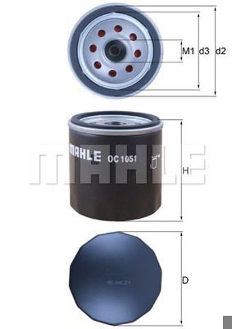 Фільтр масляний двигуна mazda 3, 6 1.5-2.2 d, 1.8-2.0 mzr 02- (вир-во mann) OC 1051