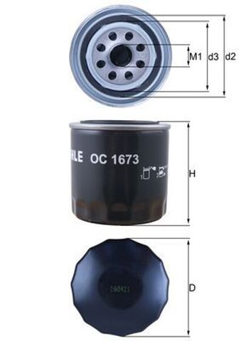 Фільтр масляний OC1673 MAHLE
