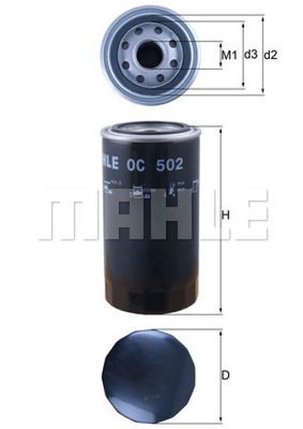 Фільтр масла OC502 MAHLE