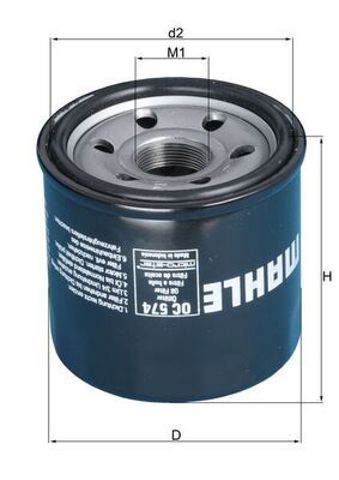 Масляний фільтр двигуна OC574 MAHLE