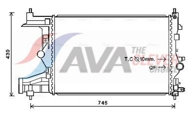 Радіатор охолодження двигуна OLA2484 AVA