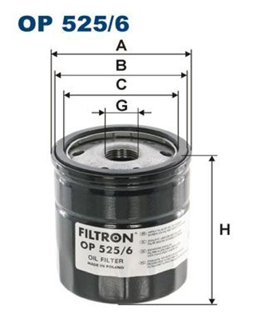 Filtron vw фільтр масляний california t5 2.0 tdi 09-, transporter t6 2.0 15- (8676.571/62.5) OP5256