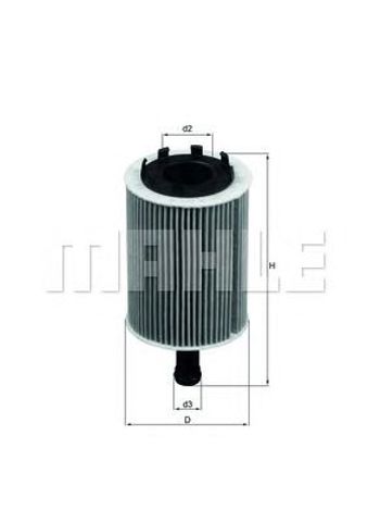 Масляний фільтр двигуна OX188D MAHLE