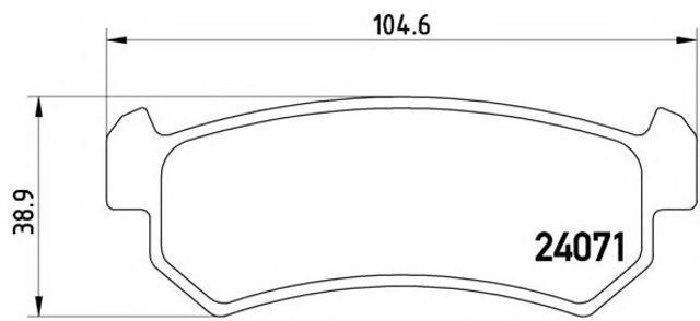 Колодки гальмівні дискові задні (загнуті  вушки) P10001