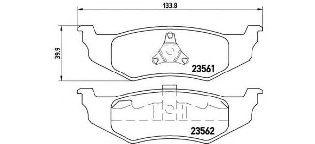 Колодки гальмівні дискові задні dodge neon 94-05; chrysler neon 00-04, 300m 98-04, pt cruiser 00-10, sebring 00-06 P11010