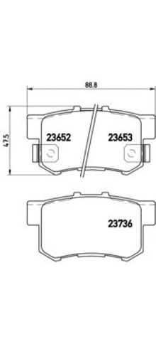 Bosch колодки гальмівні задні honda accord 2,2 2,2i16v 11/93- P28039