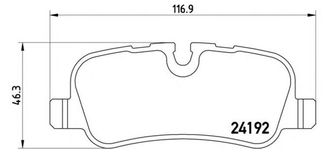 Колодки гальмівні задні, комплект [d5,e2,b4] P44019