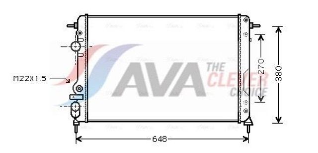 Радіатор двигуна RTA2266 AVA