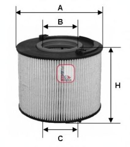 Фільтруючий елемент паливного фільтра з прокладкою vag 7l6127434c S6015NE